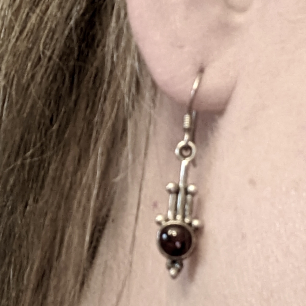 Sterling Silver Ruby Earrings - image 3